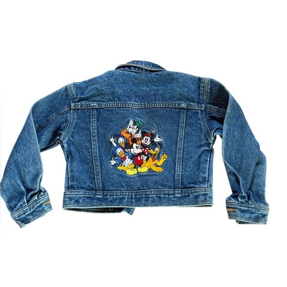 Disney Vintage Jean Denim Jacket Embroidered Mickey Mouse and Friends Kids XS - Picture 1 of 6